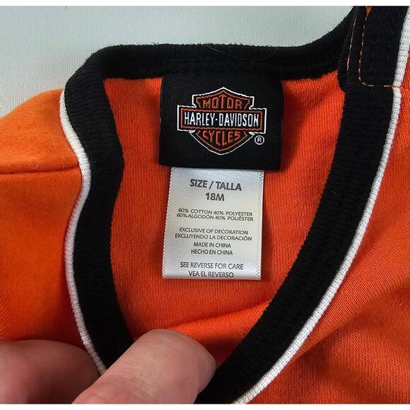 Harley Davidson sleeveless one piece outfit TODDLER 18M motorcycle snap EUC - Picture 5 of 7